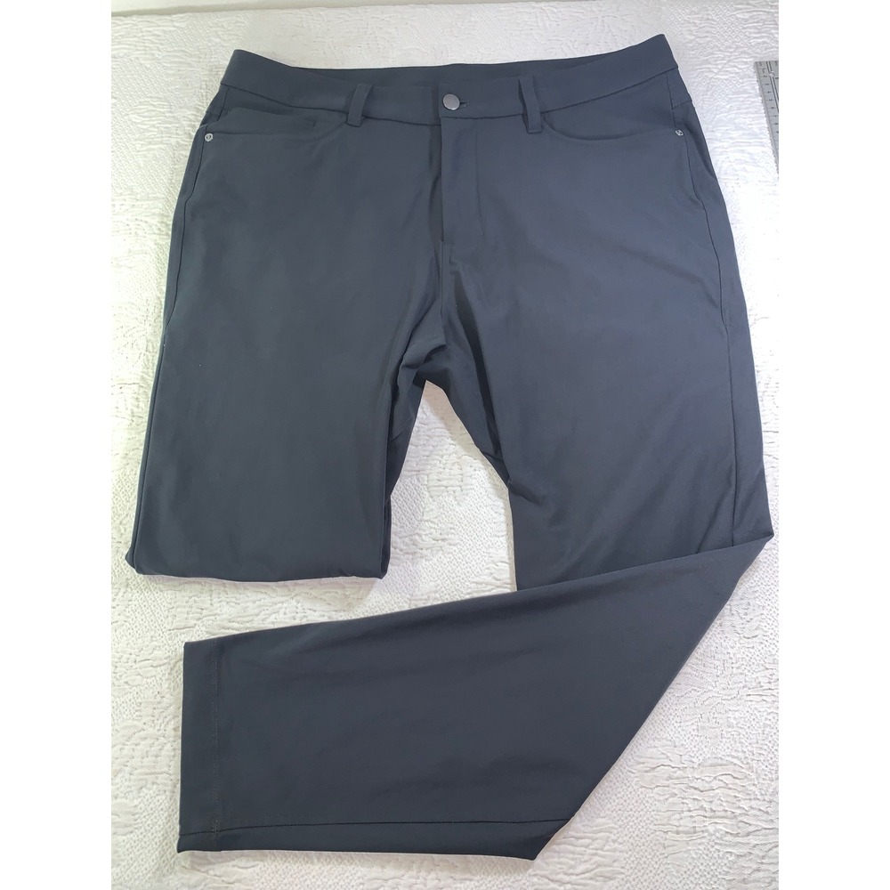 Lululemon ABC Warpstream Skinny Fit Pants Mens 37x30 Charcoal Gray 5-Pocket